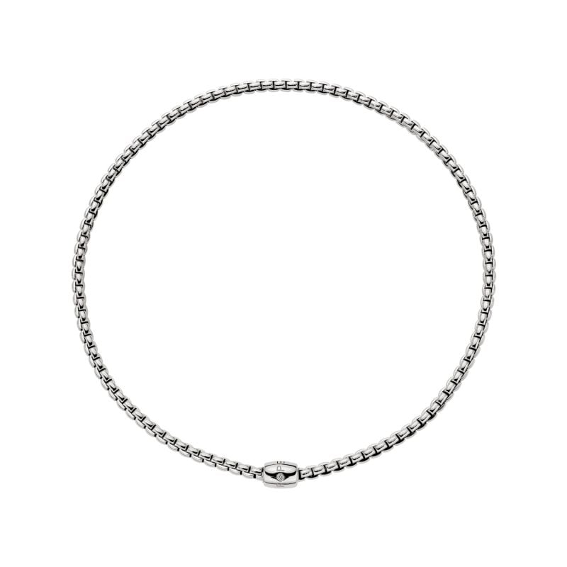 FOPE COLLARET D'OR BLANC AMB UN DIAMANT BLANC FLEX'IT EKA
