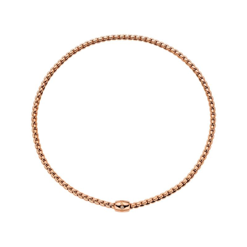 FOPE COLLARET D'OR ROSA AMB UN DIAMANT FLEX'IT EKA