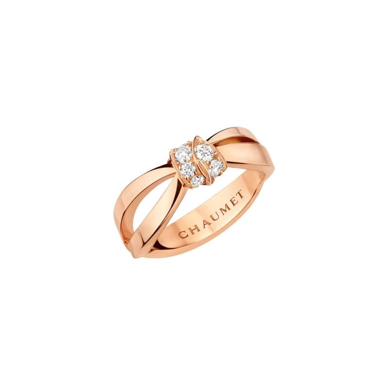 CHAUMET ROSE GOLD RING WITH DIAMONDS LIENS SEDUCTION