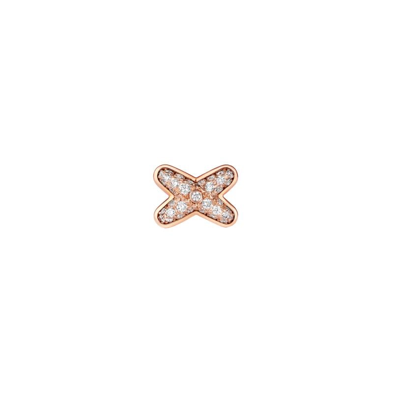 CHAUMET PENDIENTE INDIVIDUAL EN ORO ROSA CON DIAMANTES JEUX DE LIENS