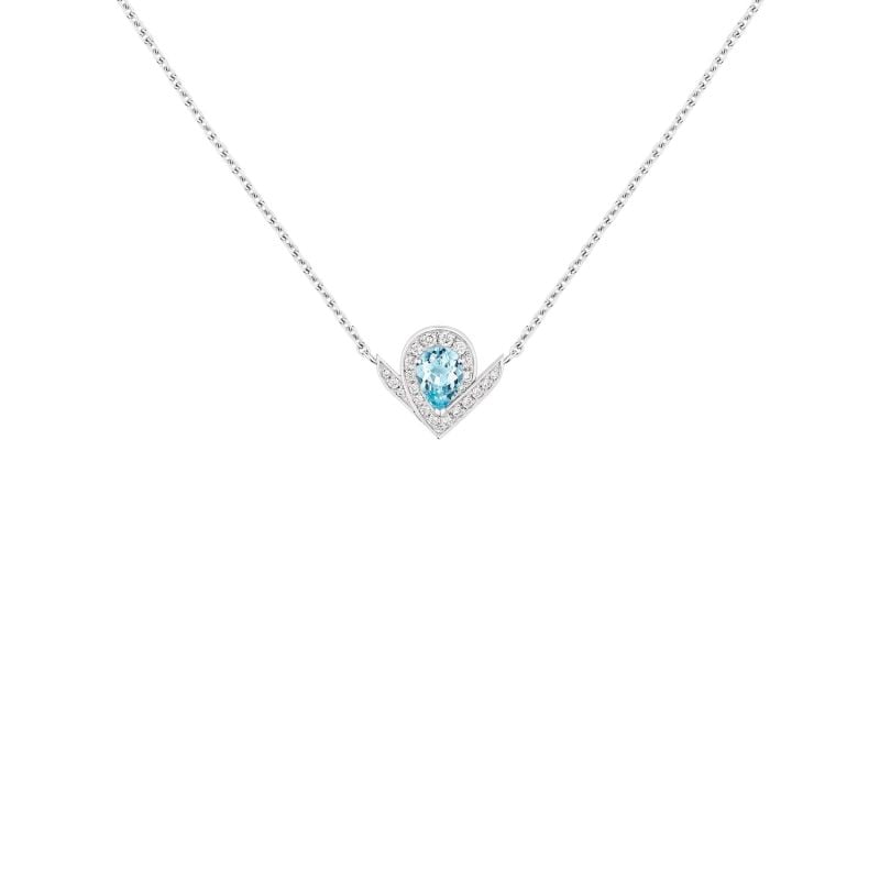 CHAUMET COLLAR EN ORO BLANCO CON DIAMANTES Y AGUAMARINA JOSEPHINE AIGRETTE