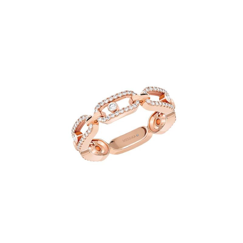 MESSIKA ROSE GOLD RING WITH DIAMONDS MOVE UNO MULTI PAVE
