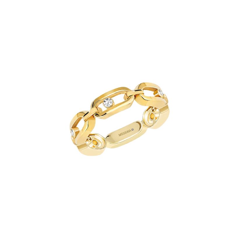 MESSIKA YELLOW GOLD RING WITH DIAMONDS MOVE UNO MULTI