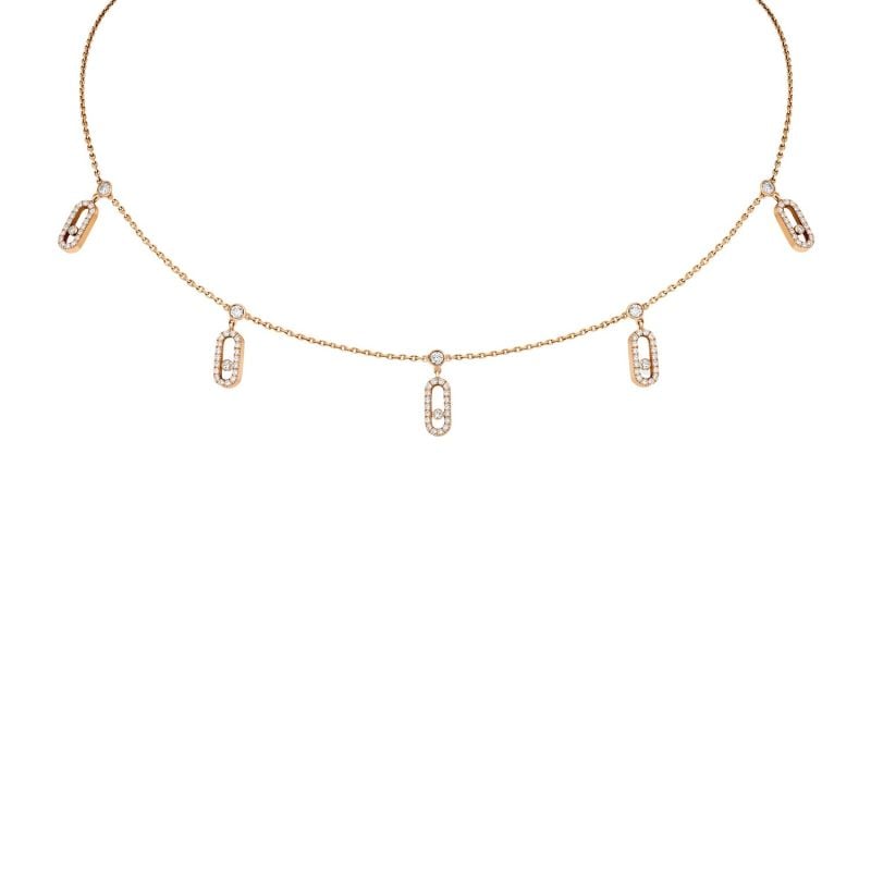MESSIKA ROSE GOLD NECKLACE WITH DIAMONDS MOVE UNO CHOKER