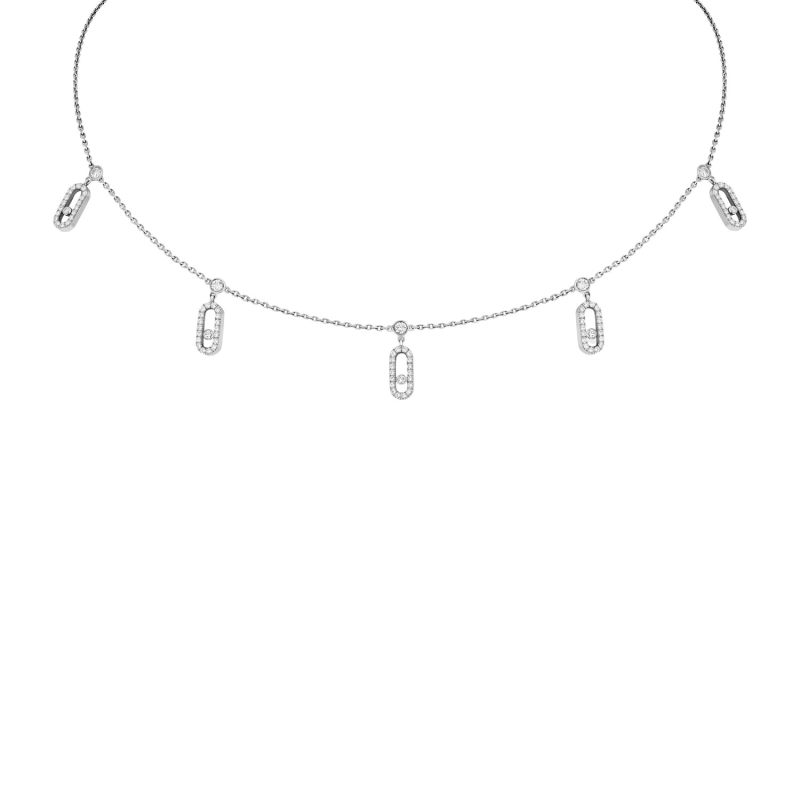 MESSIKA WHITE GOLD NECKLACE WITH DIAMONDS MOVE UNO CHOKER 