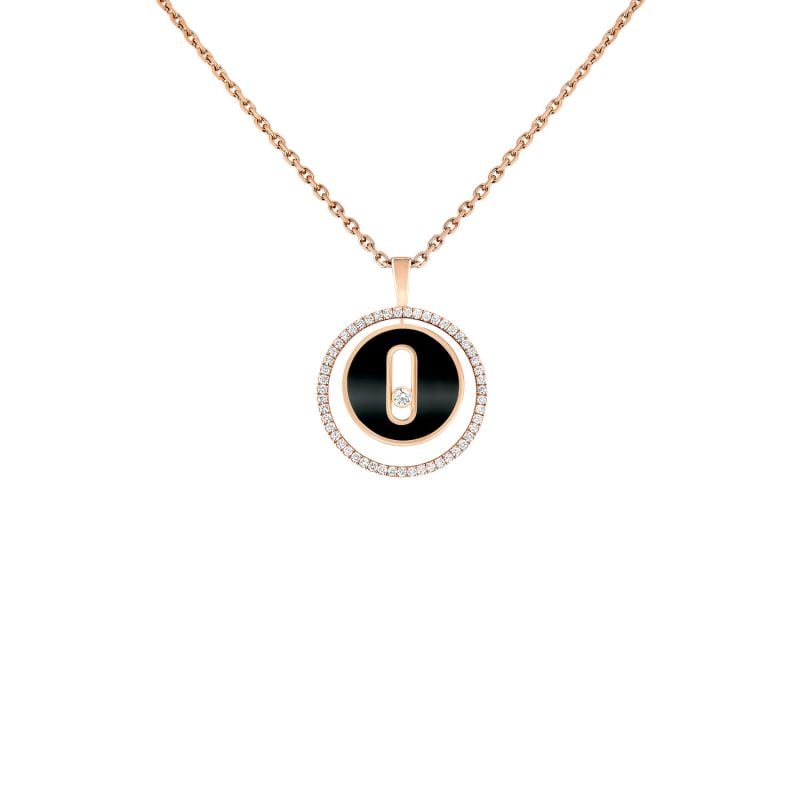 MESSIKA ROSE GOLD NECKLACE WITH ONYX AND DIAMONDS LUCKY MOVE COLOUR