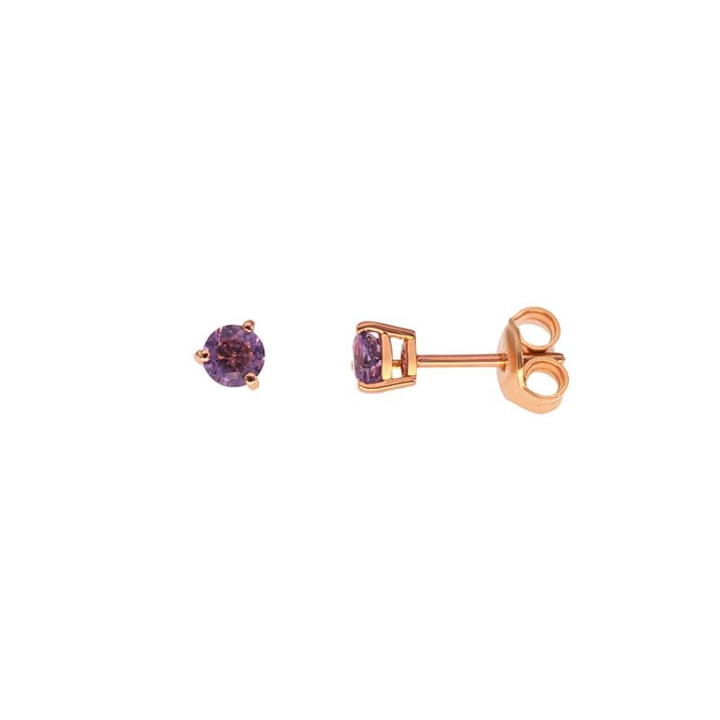 QUERA ROSE GOLD EARRINGS WITH AMETHYST