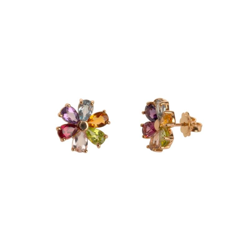 QUERA ROSE GOLD EARRINGS WITH PRECIOUS STONES