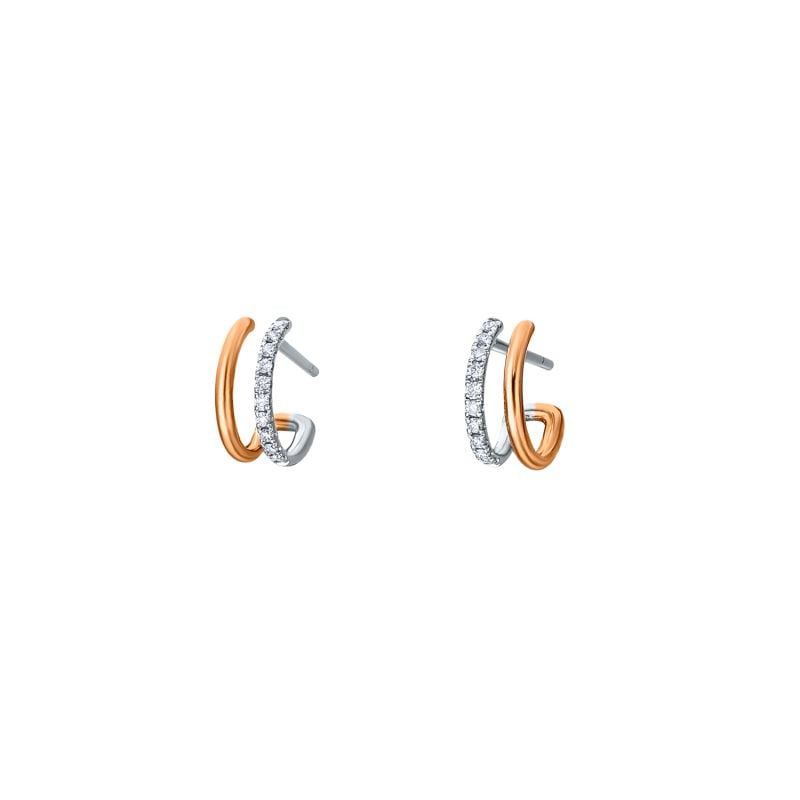 QUERA EARRINGS IN WHITE GOLD AND ROSE GOLD WITH DIAMONDS