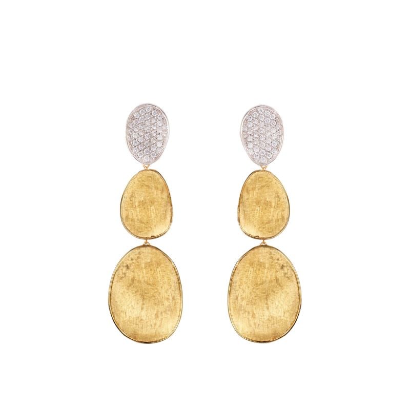MARCO BICEGO YELLOW GOLD AND WHITE GOLD EARRINGS WITH LUNARIA DIAMONDS