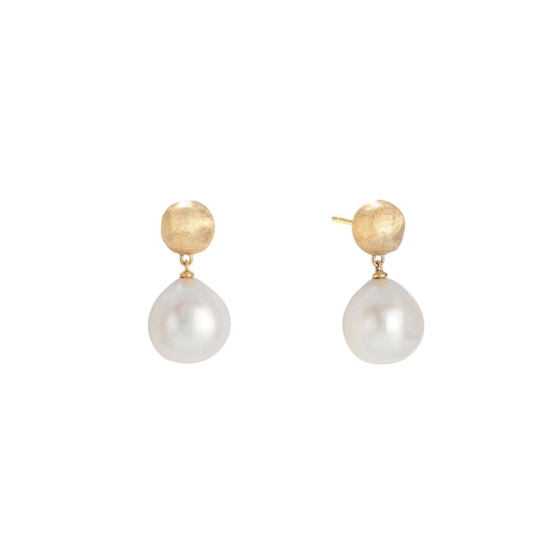 MARCO BICEGO ARRACADES D'OR GROC AMB DUES PERLES AFRICA