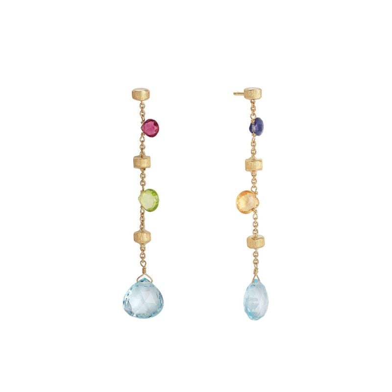MARCO BICEGO PENDIENTES DE ORO AMARILLO CON PIEDRAS PRECIOSAS PARADISE