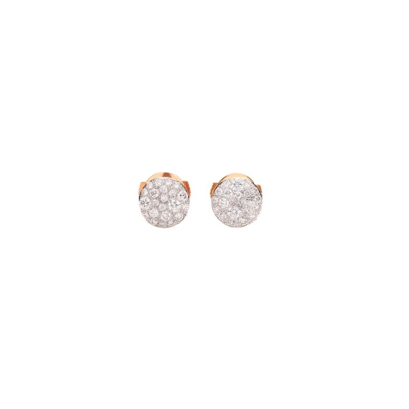 POMELLATO PENDIENTES DE ORO BLANCO Y DE ORO ROSA CON DIAMANTES BLANCOS SABBIA