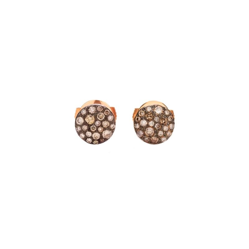 POMELLATO PENDIENTES DE ORO ROSA CON DIAMANTES BROWNS SABBIA