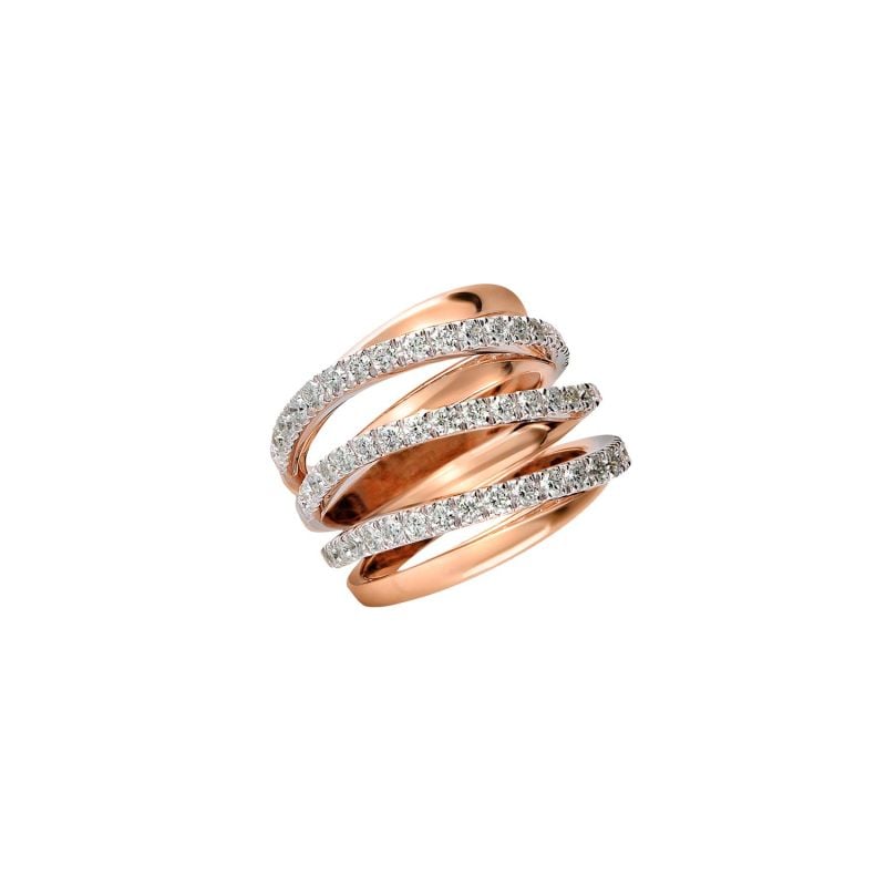 LEO PIZZO ANILLO DE ORO ROSA CON DIAMANTES BLANCOS