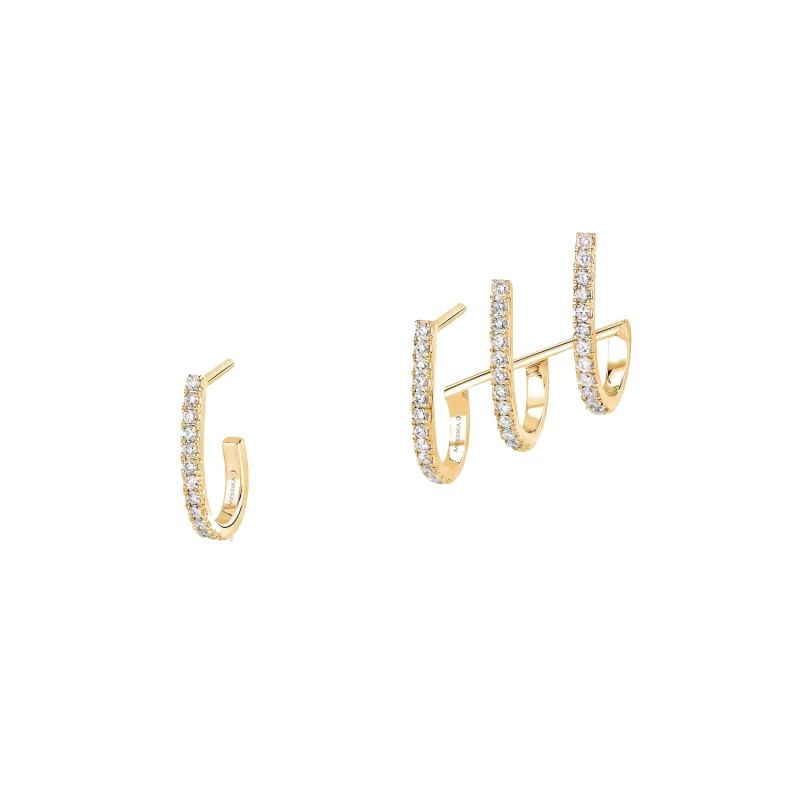 PENDIENTES MESSIKA DE ORO AMARILLO CON DIAMANTES BLANCOS MULTI HOOP GATSBY
