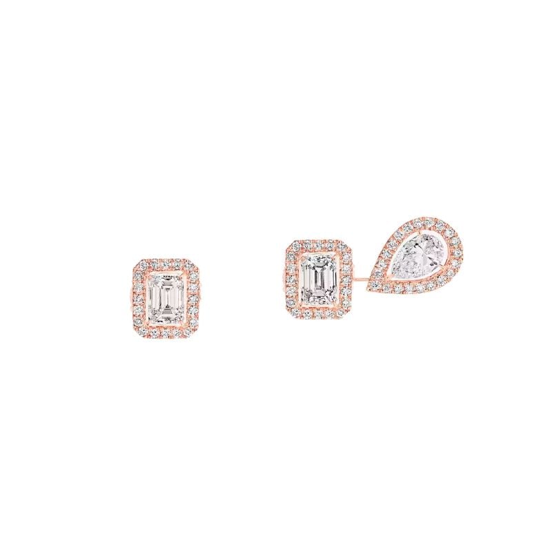 MESSIKA PENDIENTES DE ORO ROSA CON DIAMANTES BLANCOS MY TWIN