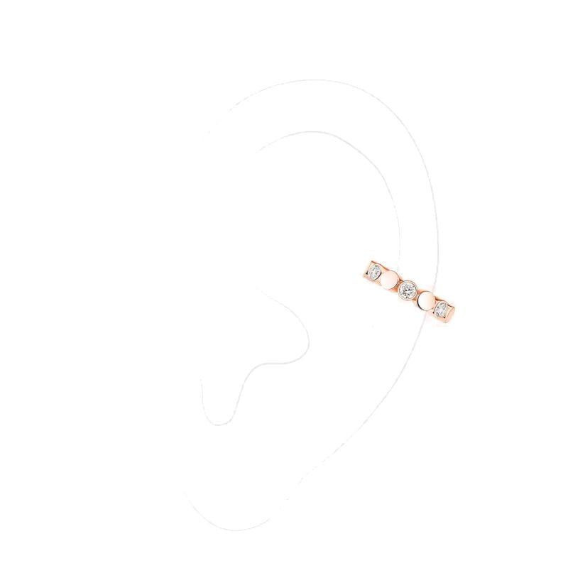 MESSIKA 1 PENDIENTE CLIP DE ORO ROSA CON DIAMANTES BLANCOS D-VIBES 