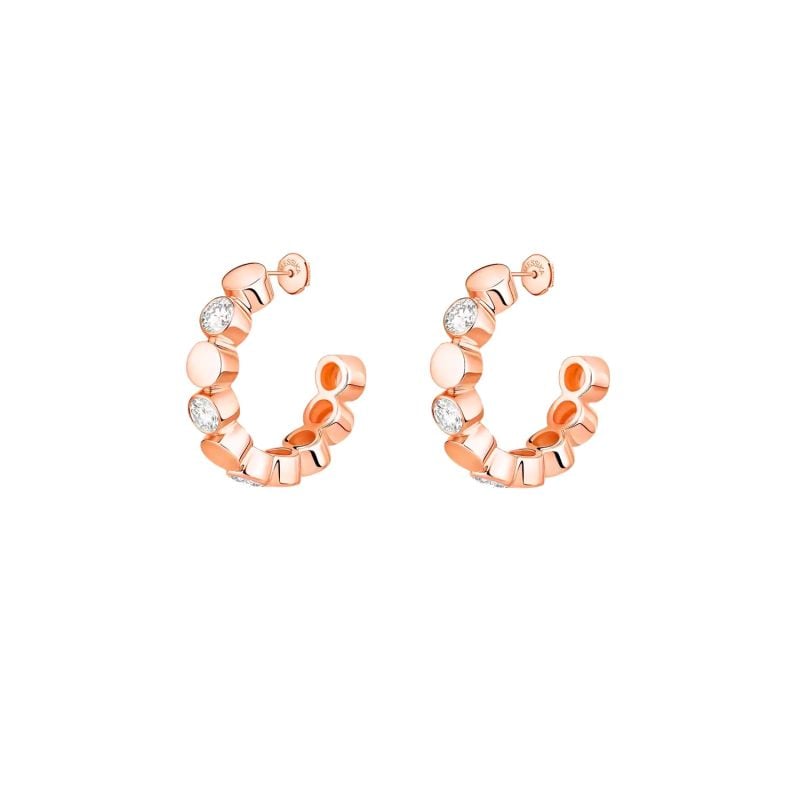 MESSIKA PENDIENTES DE ORO ROSA CON DIAMANTES BLANCOS D-VIBES