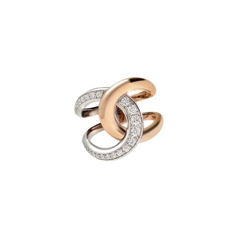 LEO PIZZO ANILLO DE ORO ROSA Y ORO BLANCO CON DIAMANTES