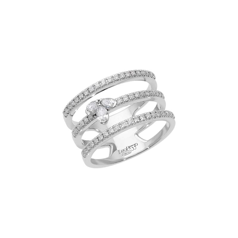 LEO PIZZO ANILLO DE ORO BLANCO CON DIAMANTES