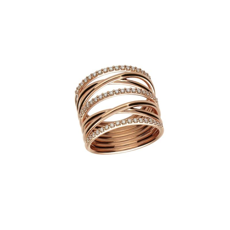 LEO PIZZO ROSE GOLD RING WITH DIAMONDS