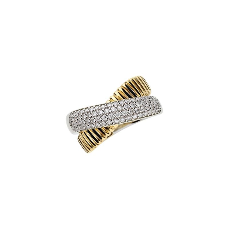 LEO PIZZO ANILLO EN ORO BLANCO Y EN ORO AMARILLO CON DIAMANTES BLANCOS