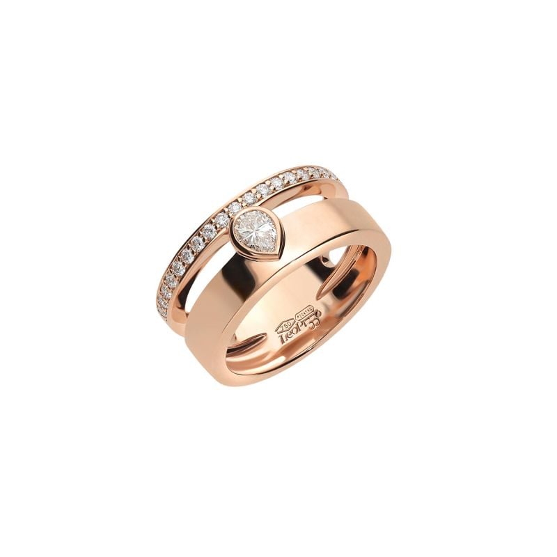LEO PIZZO ANILLO DE ORO ROSA CON DIAMANTES BLANCOS