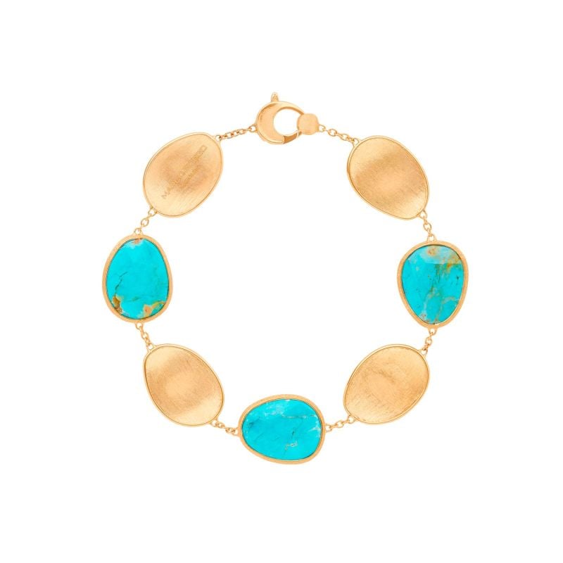 MARCO BICEGO PULSERA DE ORO AMARILLO CON TURQUESA LUNARIA COLOR