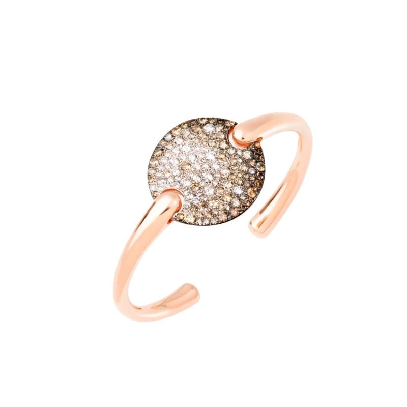 POMELLATO PULSERA DE ORO ROSA RODIADO CON DIAMANTES BROWN SABBIA