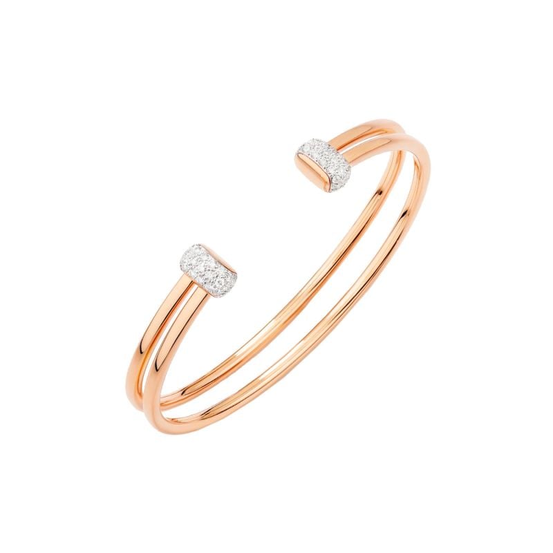 POMELLATO PULSERA DE ORO ROSA Y DE ORO BLANCO CON DIAMANTES BLANCOS TOGETHER