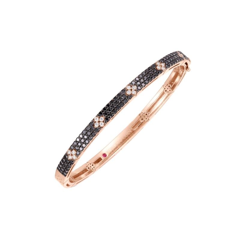 ROBERTO COIN PULSERA DE ORO ROSA CON DIAMANTES BLANCOS Y NEGROS LOVE IN VERONA