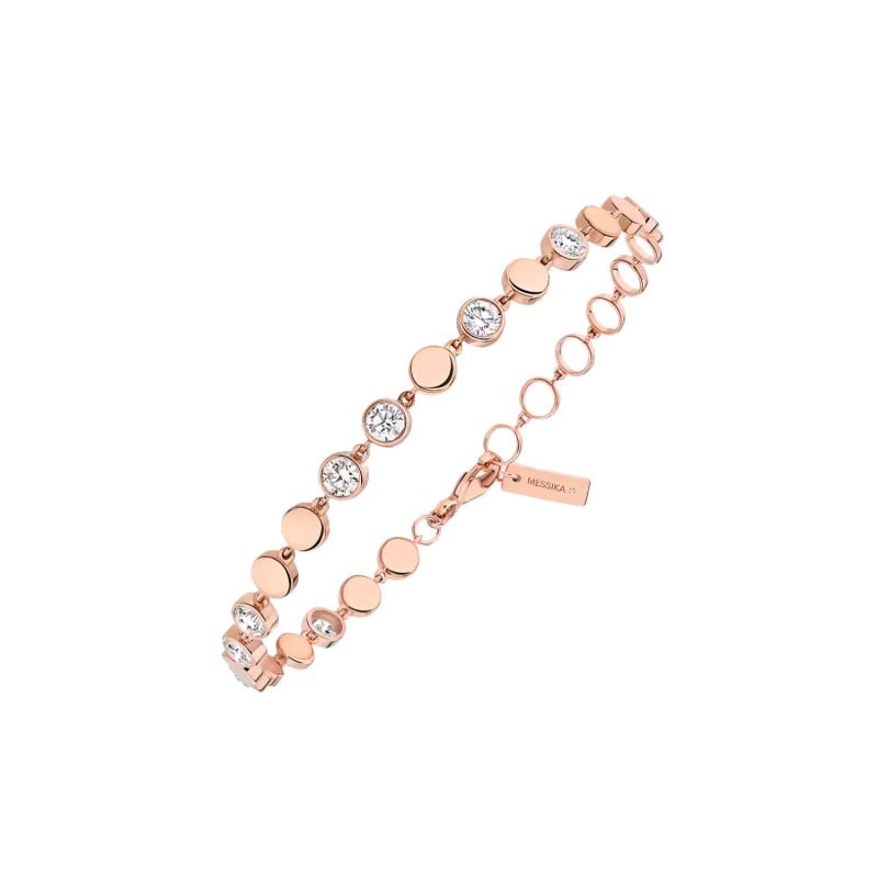 MESSIKA PULSERA DE ORO ROSA CON DIAMANTES BLANCOS D-VIBES MM