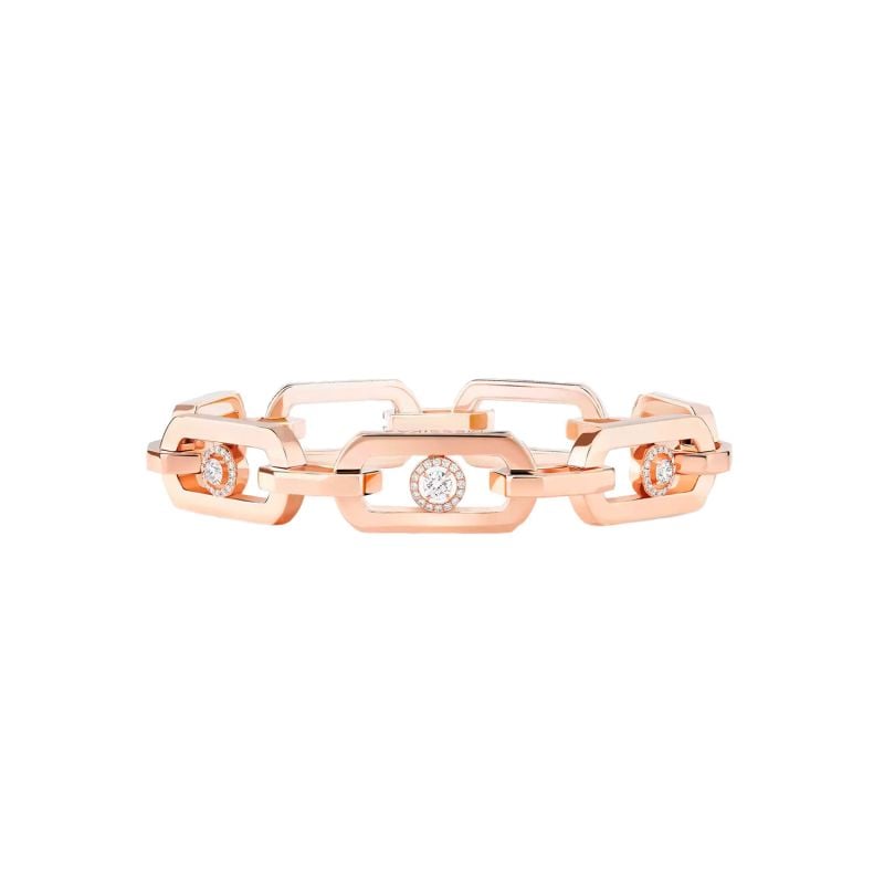 MESSIKA PULSERA DE ORO ROSA CON DIAMANTES BLANCOS SO MOVE XL