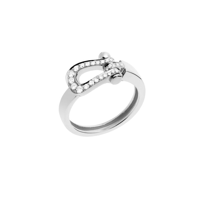 FRED BAGUE EN OR BLANC AVEC DIAMANTS BRILLANTS FORCE 10