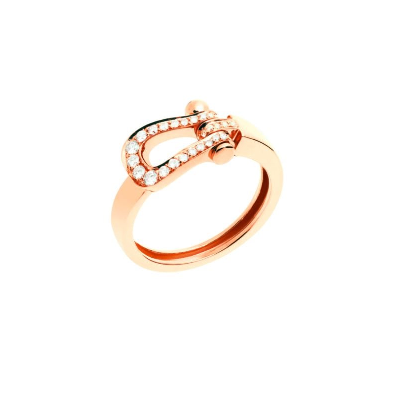 FRED BAGUE EN OR ROSE AVEC DIAMANTS BRILLANTS FORCE 10