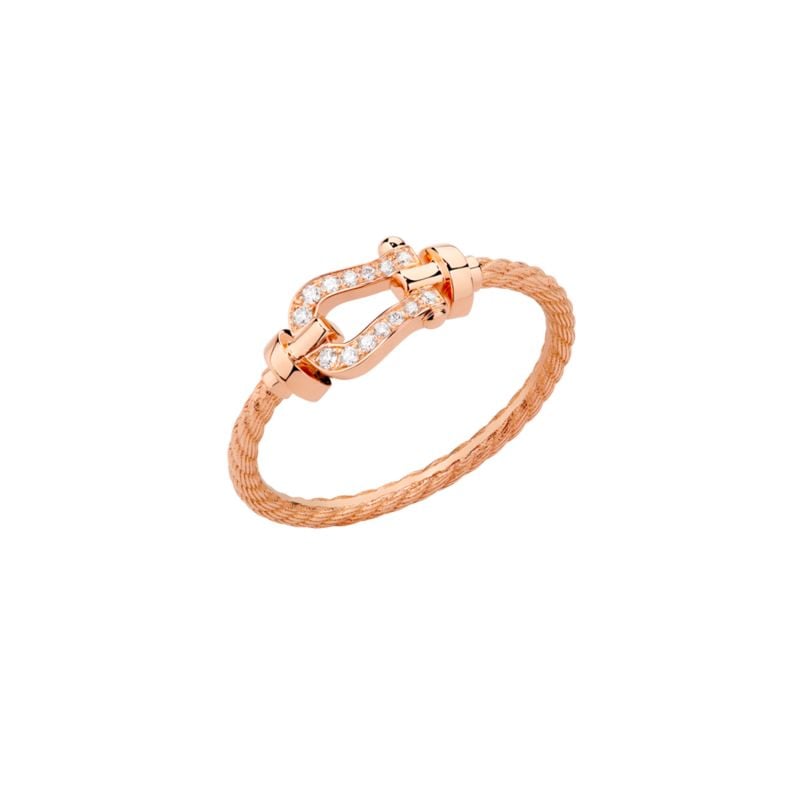 FRED BAGUE EN OR ROSE AVEC DIAMANTS BRILLANTS FORCE 10