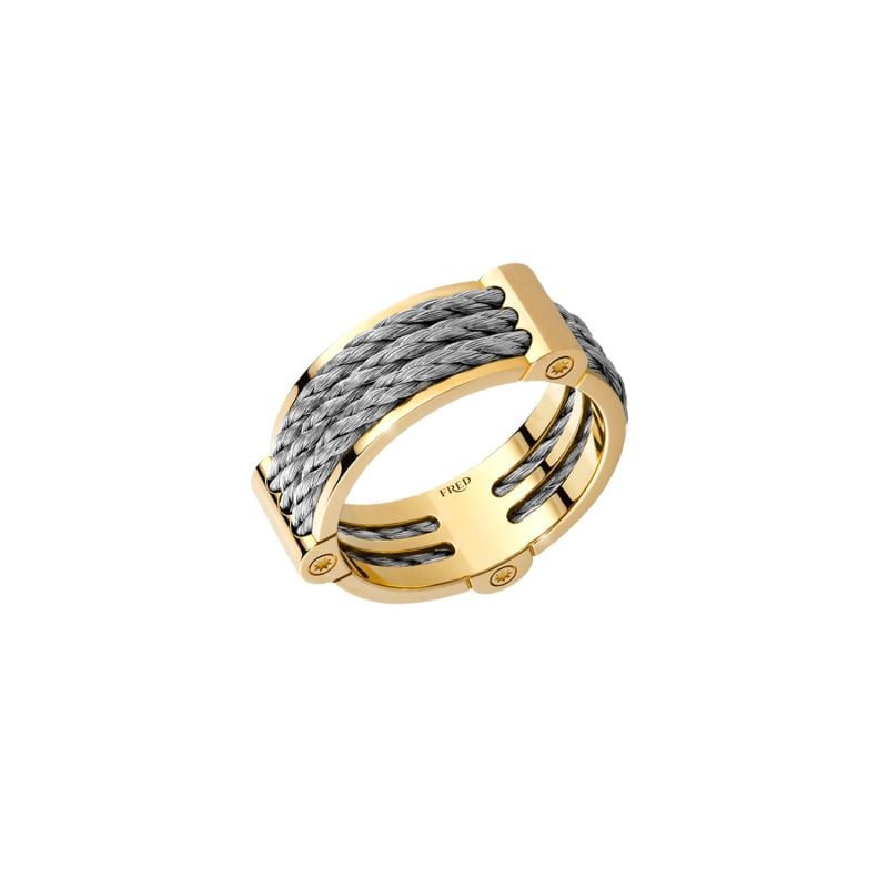 FRED YELLOW GOLD AND STEEL RING FORCE10