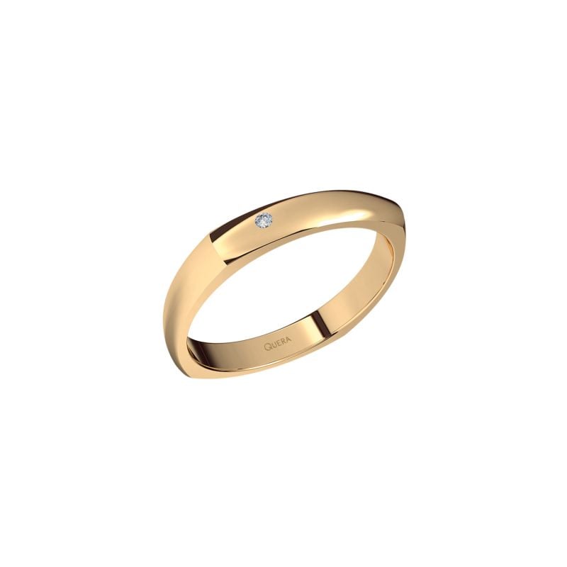 QUERA ALIANZA DE BODA EN ORO ROSA CON UN DIAMANTE EQUO