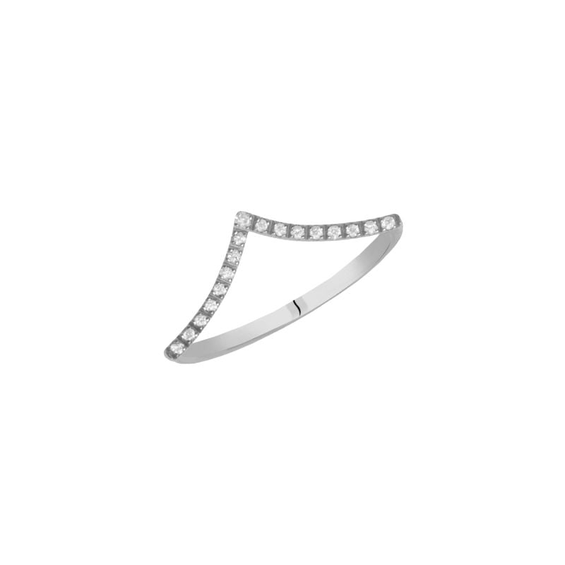 QUERA WHITE GOLD RING WITH DIAMONDS