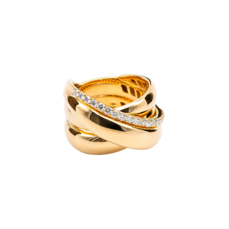 QUERA YELLOW GOLD RING WITH DIAMONDS