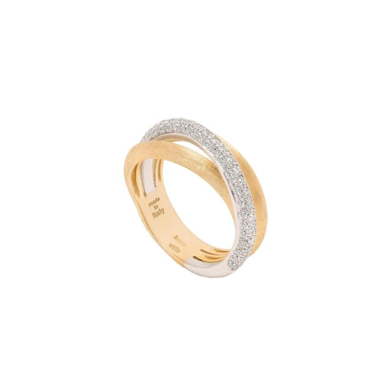 MARCO BICEGO YELLOW GOLD RING WITH WHITE DIAMONDS JAIPUR LINK