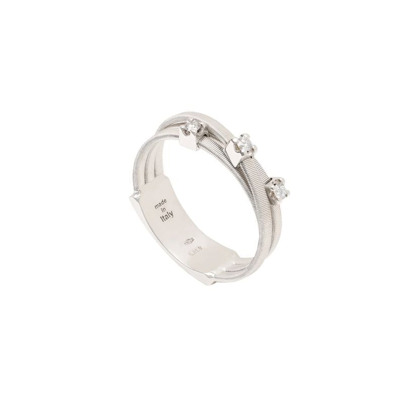 MARCO BICEGO BAGUE EN OR BLANC AVEC DIAMANTS GOA