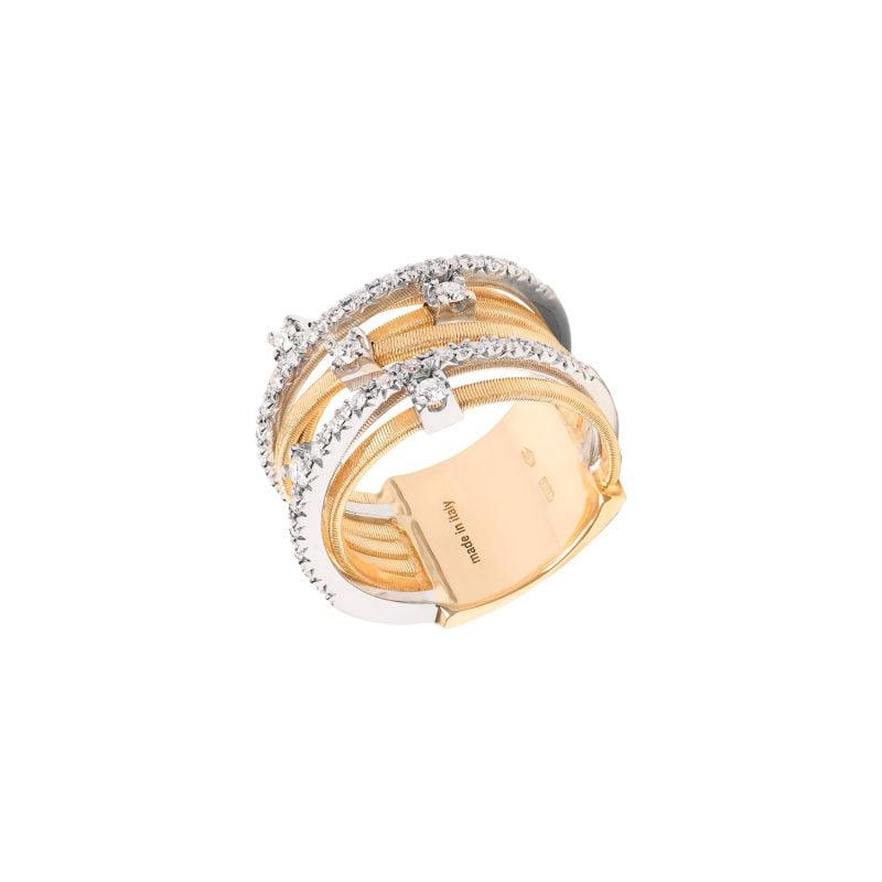 MARCO BICEGO YELLOW GOLD AND WHITE GOLD RING WITH DIAMONDS GOA 