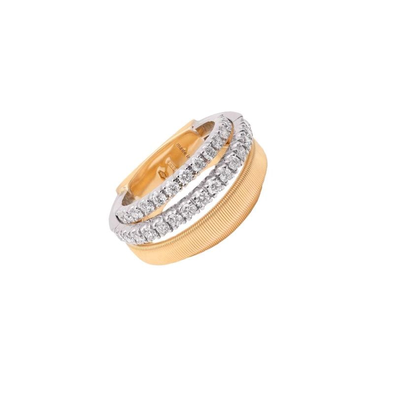 MARCO BICEGO ANILLO EN ORO AMARILLO Y EN ORO BLANCO CON DIAMANTES BLANCOS MASAI