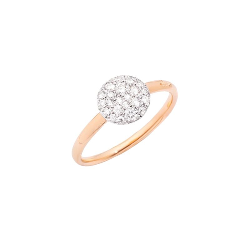POMELLATO ANILLO DE ORO ROSA CON DIAMANTES BLANCOS SABBIA