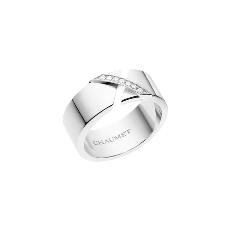 CHAUMET WHITE GOLD RING WITH DIAMONDS EVIDENCE 