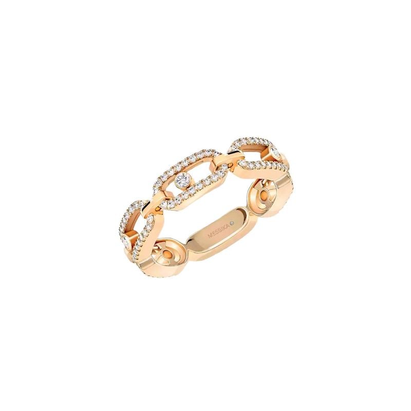 MESSIKA ANILLO DE ORO AMARILLO CON DIAMANTES BLANCOS PAVE MOVE LINK MULTI