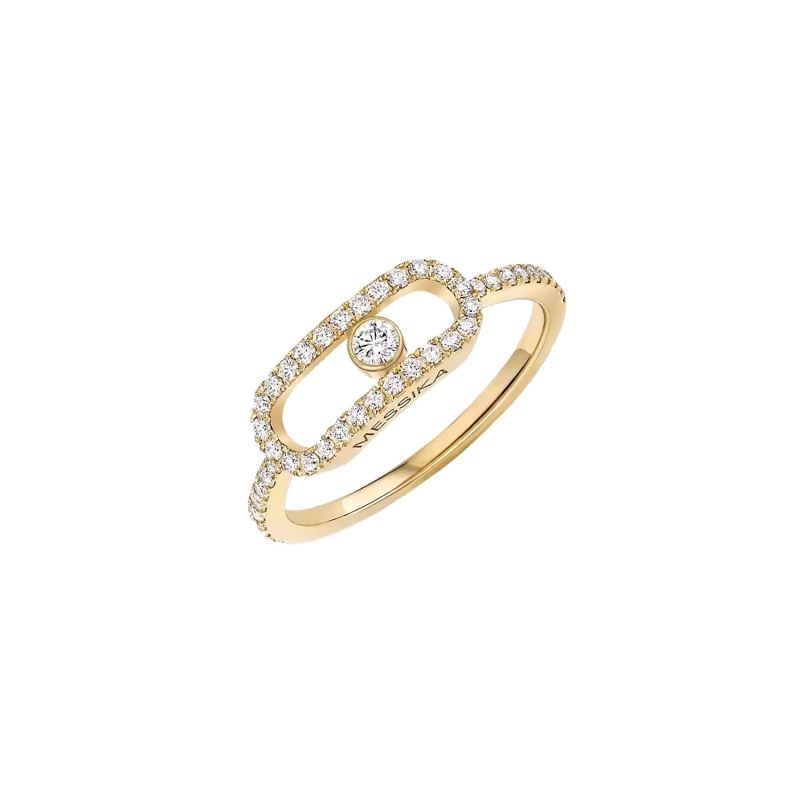 MESSIKA ANILLO DE ORO AMARILLO CON DIAMANTES BLANCOS MOVE UNO GM PAVE