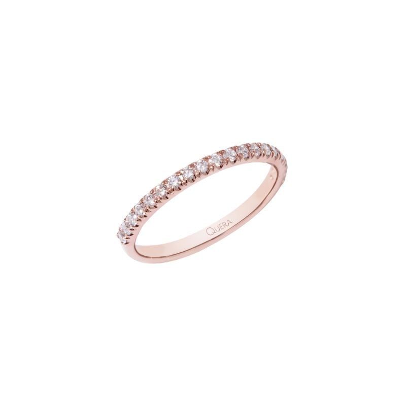 QUERA MEDIA ALIANZA ORO ROSA 18KT QUE PESA: 1.8GR DIAMANTES BLANCOS TALLA BRILLANTE CON UN PESO TOTAL DE: 0.27CT